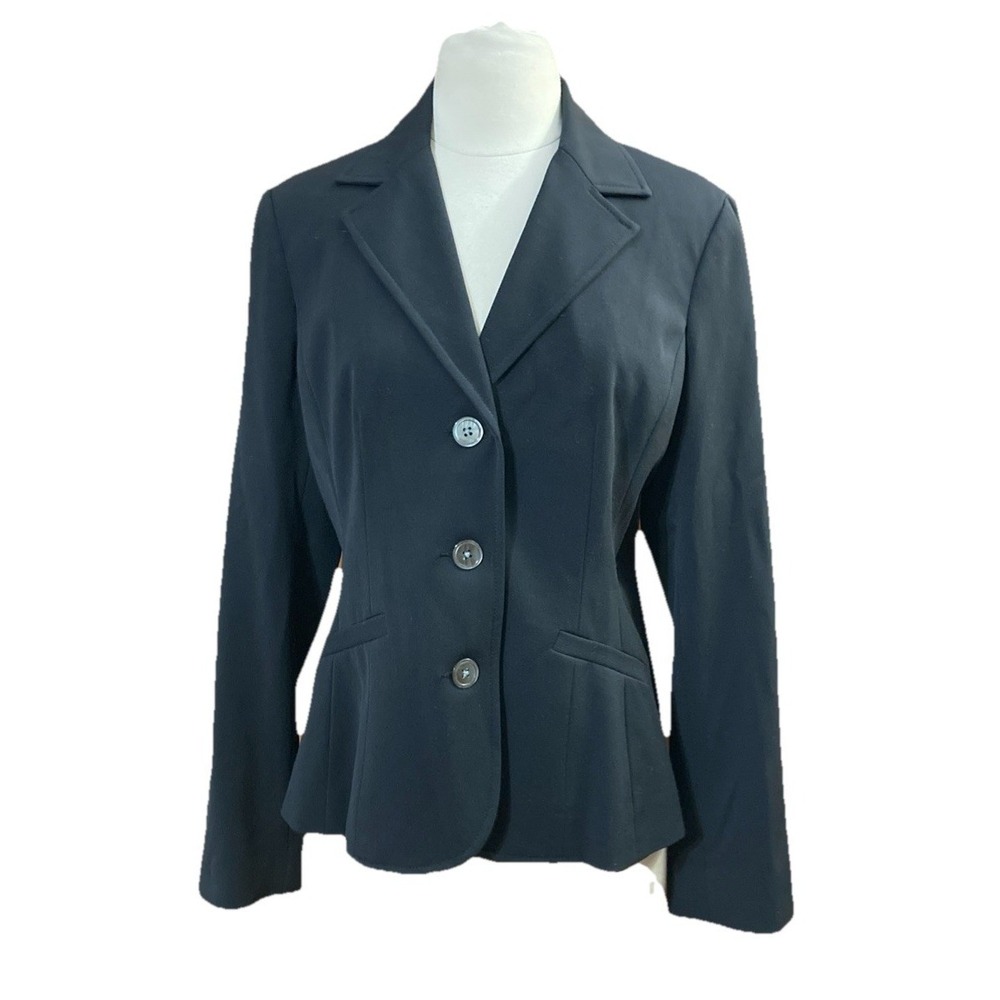 Eddie Bauer Black Blazer Womens Sz 8 New Shell Buttons Career Business Staple - Picture 1 of 8